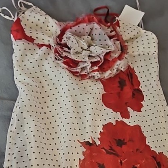 ZARA FLORAL POLKA DOT DRESS MEDIUM - Picture 15 of 16